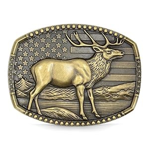 Single deer belt buckle